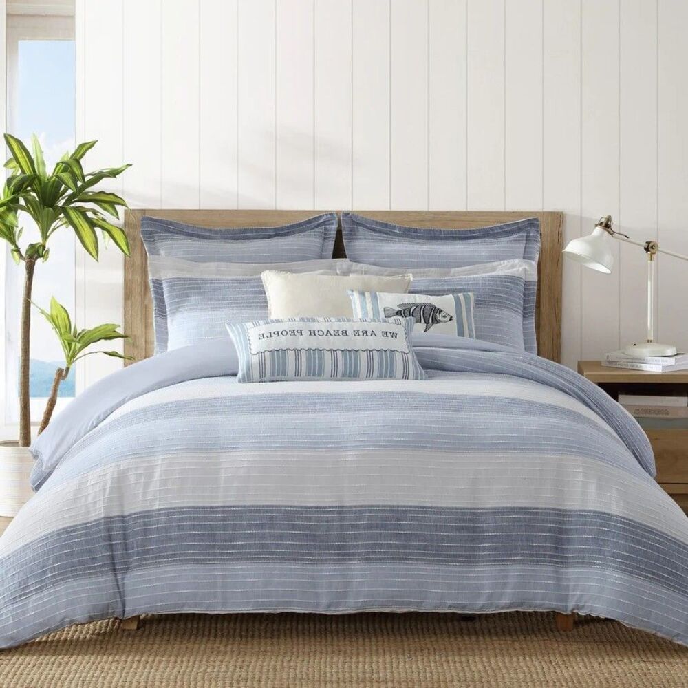 Levtex Home 2-Pc Comforter Set – Sand Stripes Cotton Bedding, Modern Design